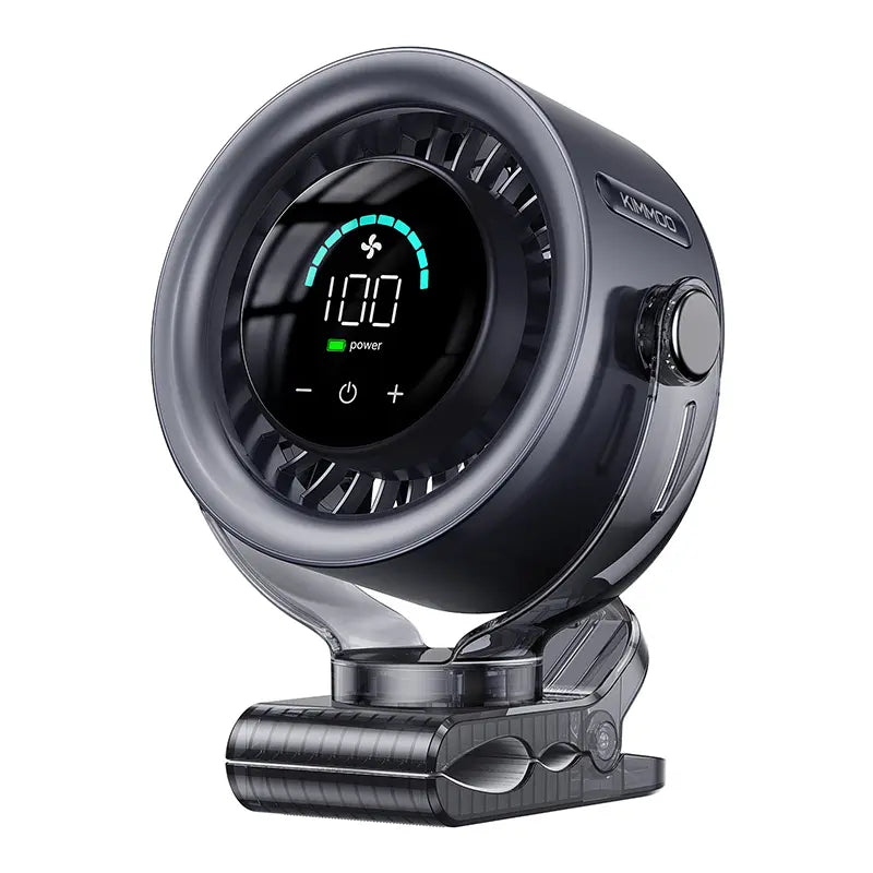 4000mAh Rechargeable Portable Clip on Fan-100-Speed Touch Control, LED Display, 360° Rotate Quiet Turbo Desk Fan, Small Battery Operated USB Fan for Stroller Bed Travel Camping Golf Gym