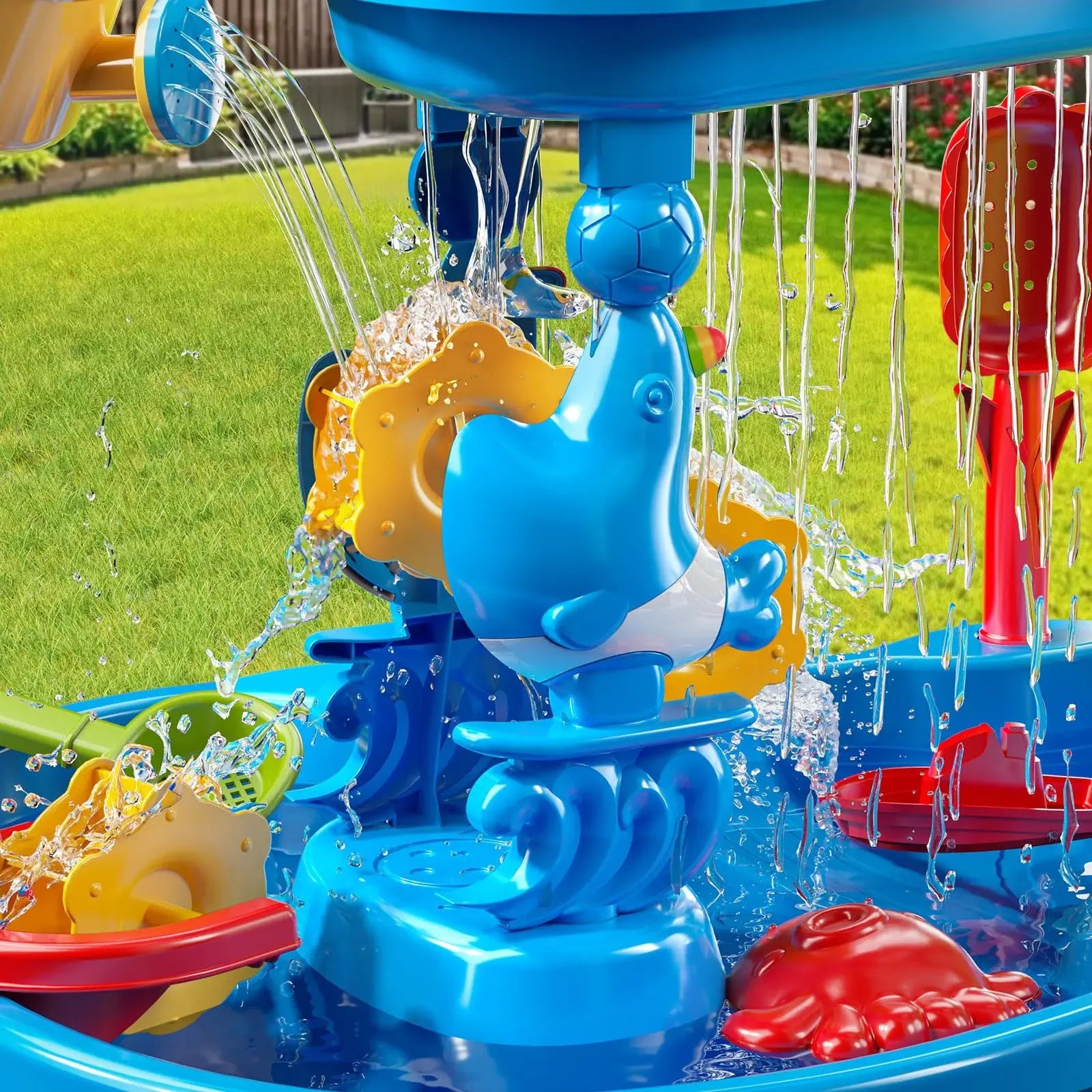 3-Tier Kids Sand Water Table for Beach, 39PCS Activity Sensory Play Table Toys for Toddlers, Water Activity Tables Summer Gift Toys for Outside Backyard summerwins