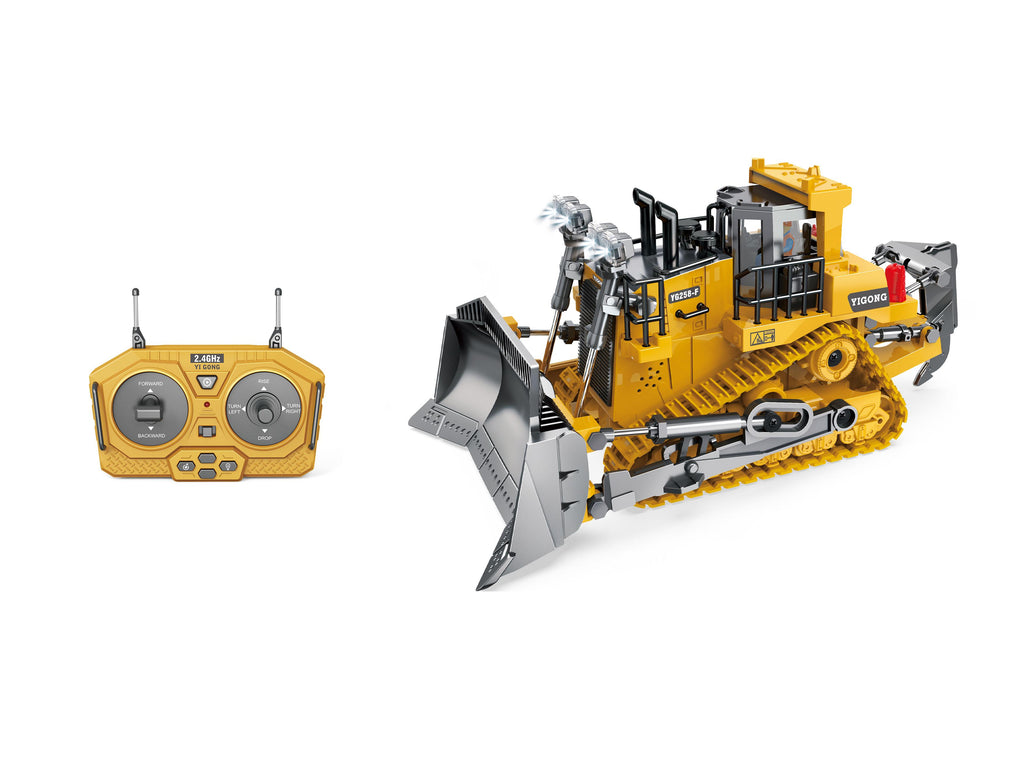 Remote Control Engineering Vehicle 2.4G High-Tech 11 Channels, Remote Control Excavator, Dump Truck, Aluminium Alloy ABS Engineering Vehicle Electronic Toy,Realistic Lights and Sounds,Gifts
