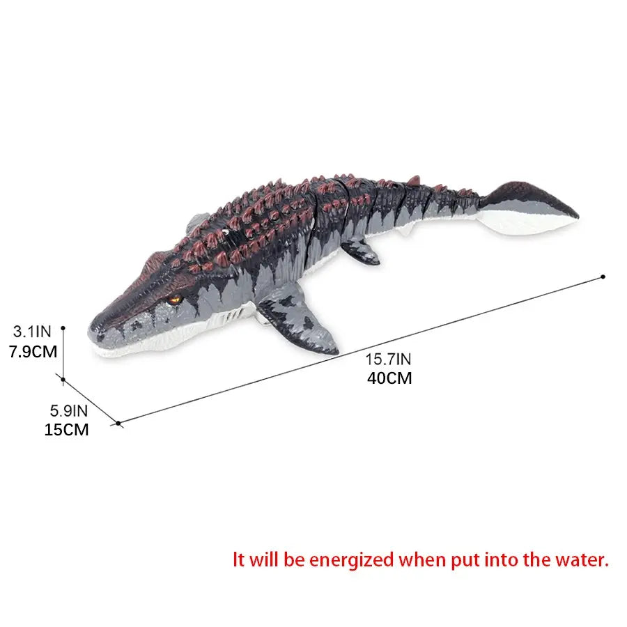 Remote Control Mosasaurus Toy Animals, Rechargeable Pool Simulation, Light & Water Spray Function, Electric Sea Monster, Birthday Gift