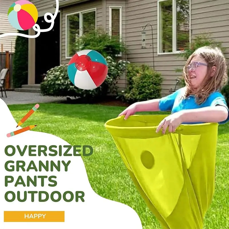 family party games,2PC Granny Pants Yard Game Set,oversize Granny Pants,Children's indoor/lawn throwing games,Parent-child Game Set, Giant Pants, with Bouncy Ball and Pump, Large Outdoor Day Family Fun Party Toss Game excellent gift for children