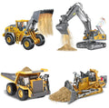 Remote Control Engineering Vehicle 2.4G High-Tech 11 Channels, Remote Control Excavator, Dump Truck, Aluminium Alloy ABS Engineering Vehicle Electronic Toy,Realistic Lights and Sounds,Gifts