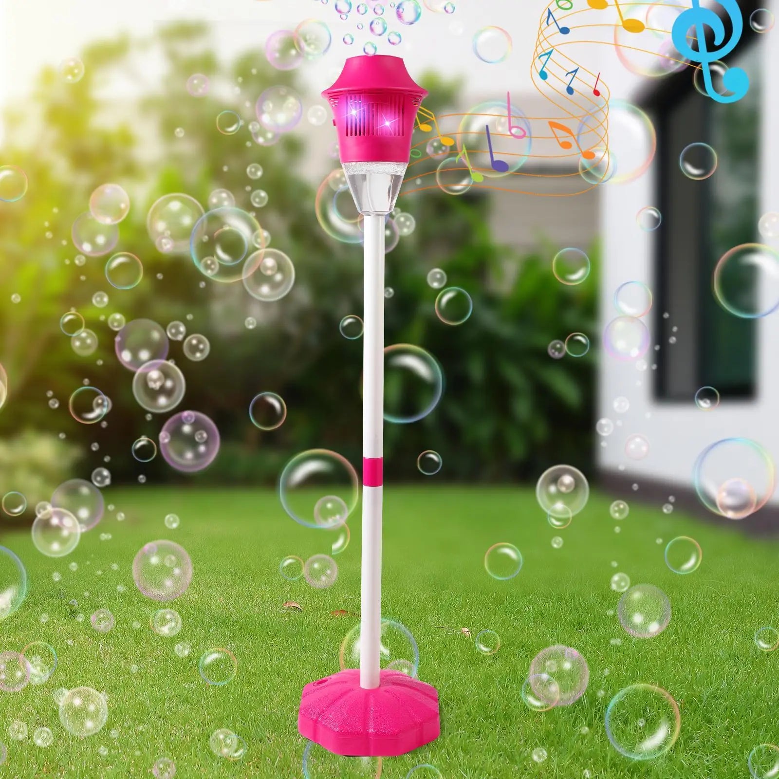 Bubble Maker Toy for Kids Automatic Bubble Blaster with Music & Lights Adjustable Height Perfect for Outdoor & PartyMassive Bubbles