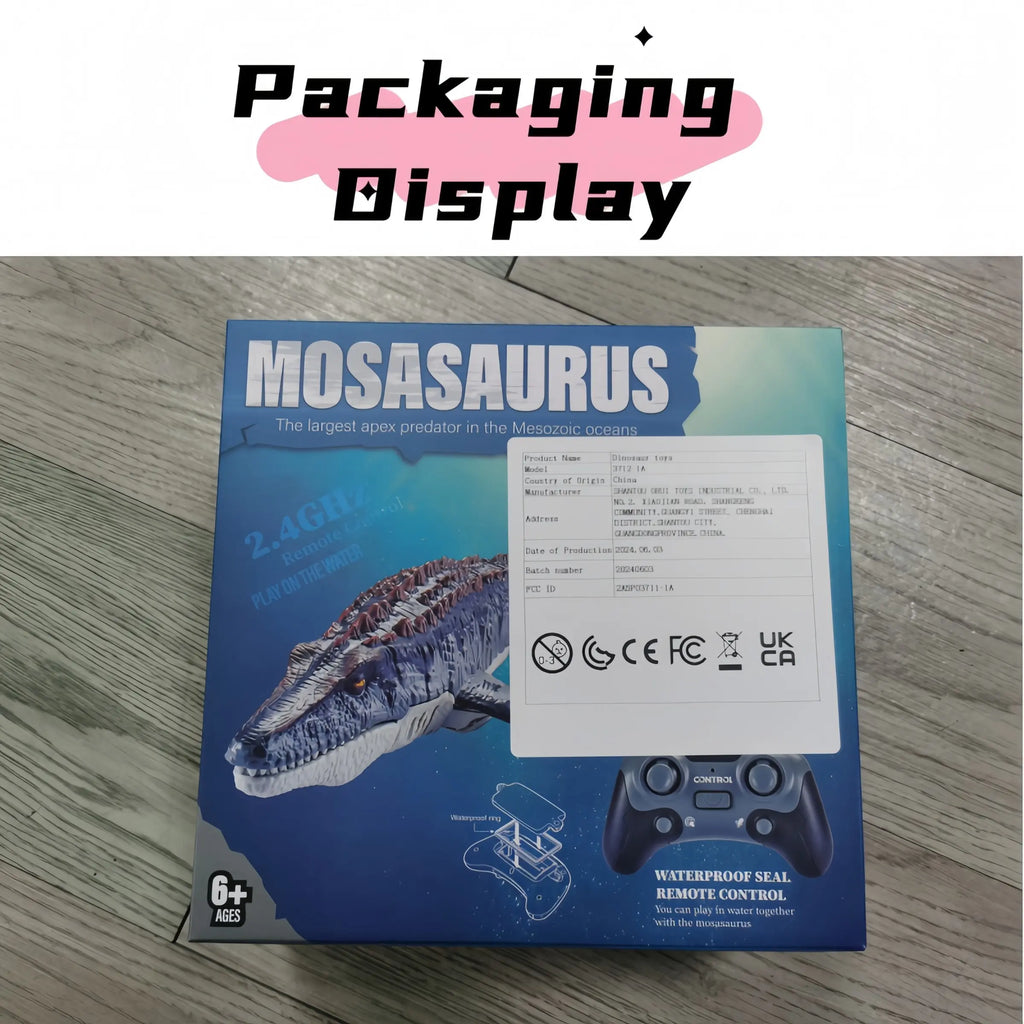 Remote Control Mosasaurus Toy Animals, Rechargeable Pool Simulation, Light & Water Spray Function, Electric Sea Monster, Birthday Gift