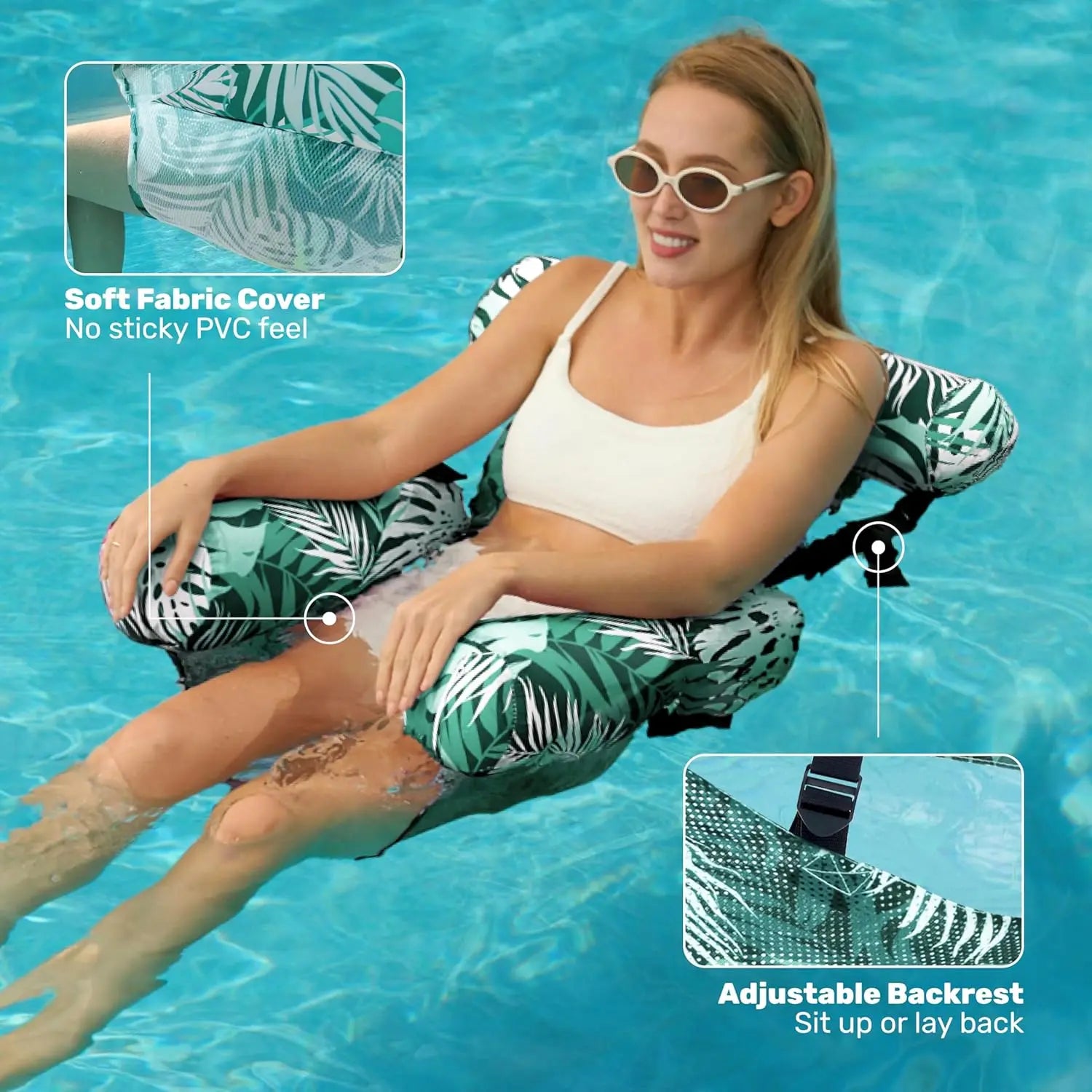 TyMagic Inflatable Pool Floats Adult,Blow up Pool Noodles for Adult,2 Packs / 1 Pack Floating Lounge Chairs,Floating Chair for Party Summer Water Beach Lake Fun Summervibes