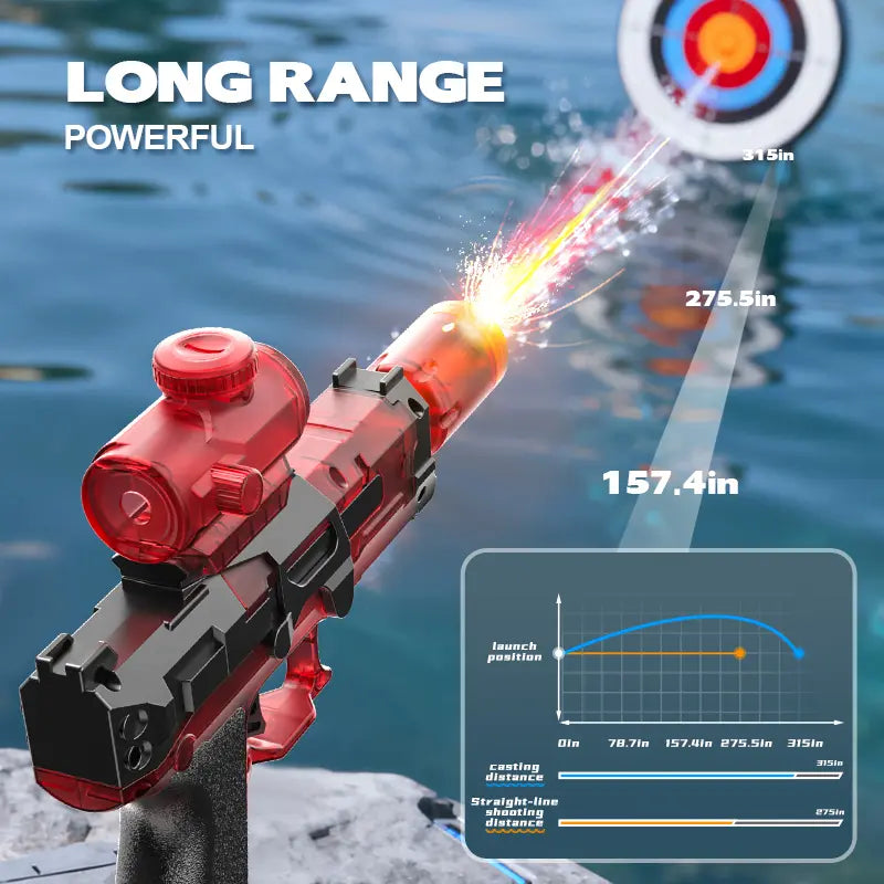 Electric Glow Water Blaster 320cc 32FT Long Range Summer Party Toy