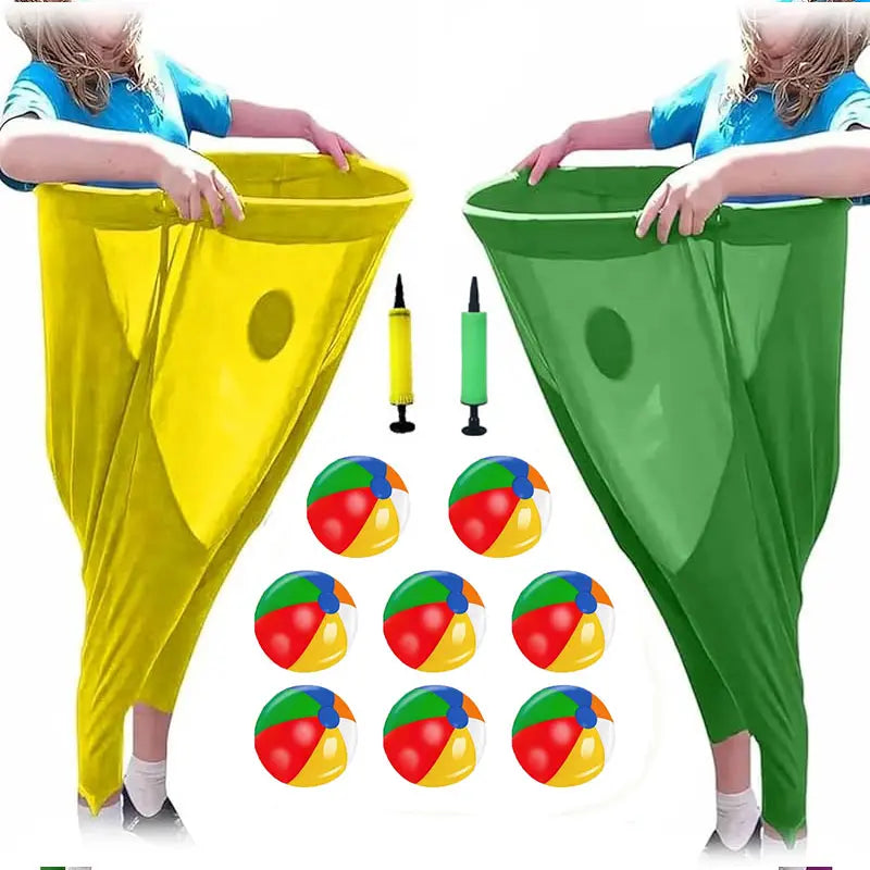 family party games,2PC Granny Pants Yard Game Set,oversize Granny Pants,Children's indoor/lawn throwing games,Parent-child Game Set, Giant Pants, with Bouncy Ball and Pump, Large Outdoor Day Family Fun Party Toss Game excellent gift for children