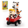 Boy and Tiger Adventure Blocks Set 358PCS with Rotatable Device Compatible with Legos Durable ABS Plastic Toy for Boys Girls Adults Fathersdaygift Model Car Kit with Wheel Animals