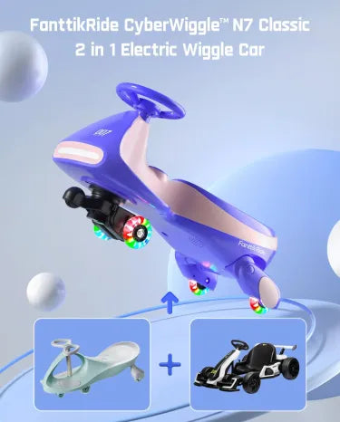 ⏰ LAST DAY 80% OFF 💥 N7 Classic Electric Wiggle Car with Pedal, Rechargeable Battery, Ride on Toys