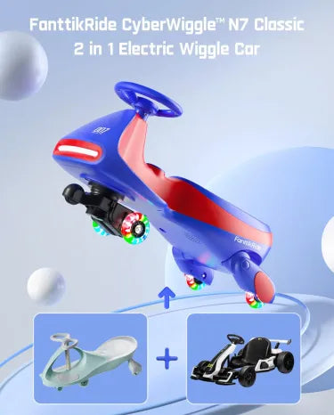 ⏰ LAST DAY 80% OFF 💥 N7 Classic Electric Wiggle Car with Pedal, Rechargeable Battery, Ride on Toys