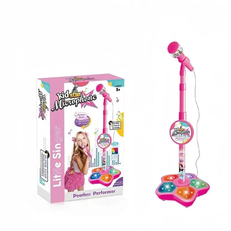 Unleash Your Child's Inner Pop Star! ThisKaraokeMicrophone Toy with Colorful LEDLights & Built-in MusicEncourages Singing,Boosts Confidence, and Makes aPerfectBirthday Gift for children Aged 3-8.Fun,Educational, and Hours of Entertainment!