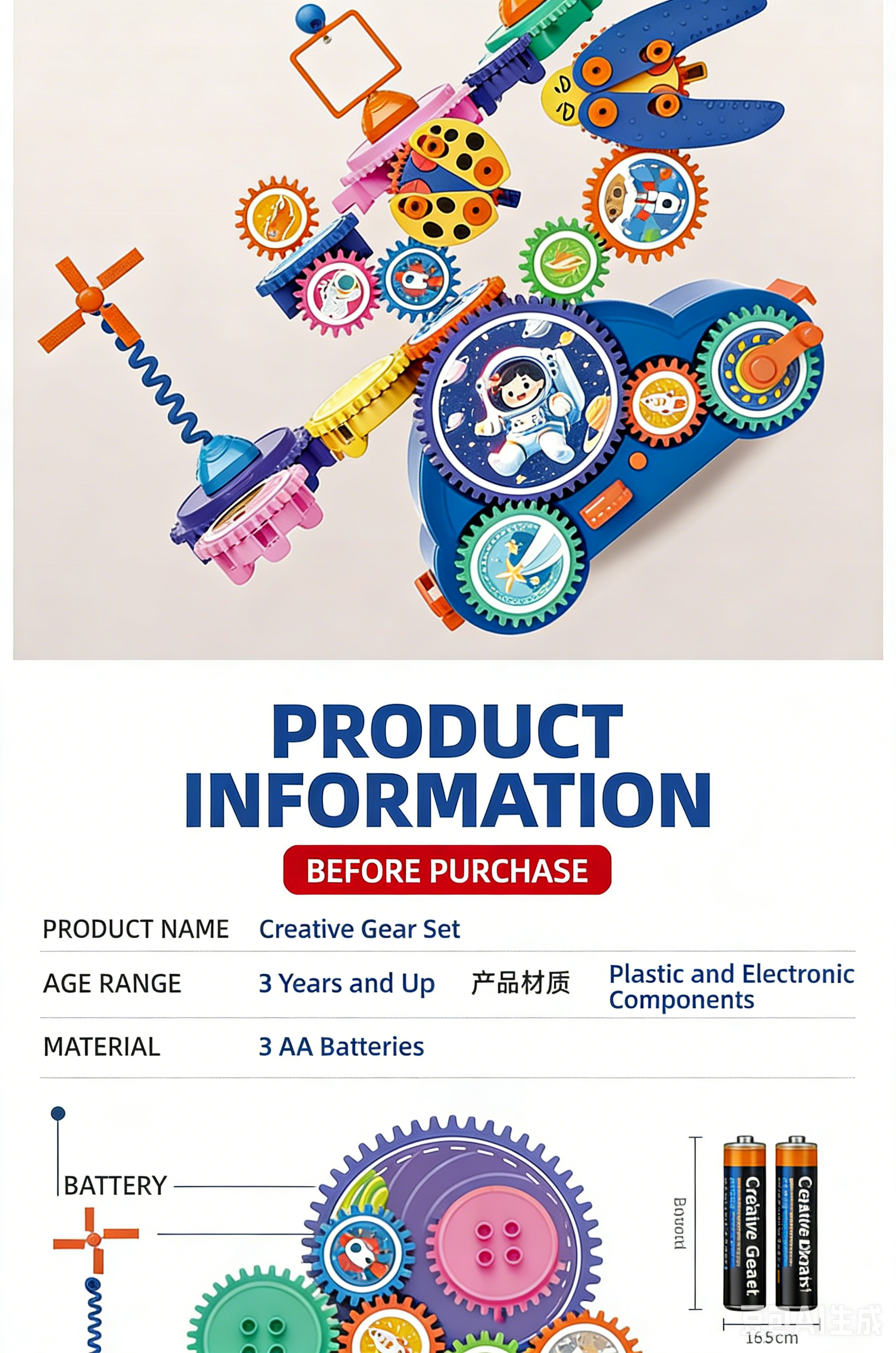 2026 Magic Variable Gear Electric Building Blocks, Creative Linkage Educational Construction Toy