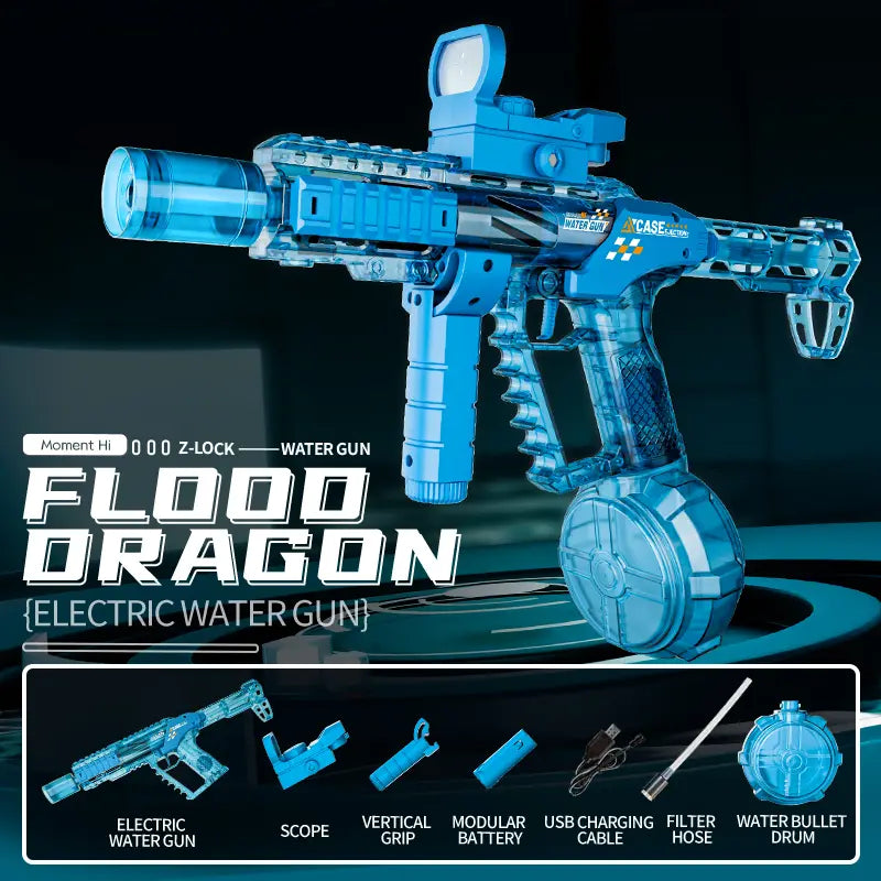 Electric Glow Water Blaster 320cc 32FT Long Range Summer Party Toy
