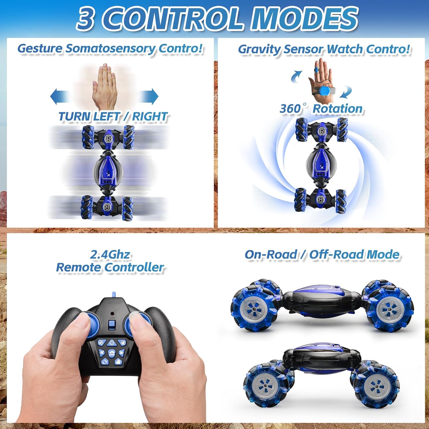 ⏰ LAST DAY 60% OFF 💥 Remote Control Car for Boys 8-12, Fast RC Car with 360° Rotations & Drifting, All-Terrain 4WD Off-Road remote car, Indoor & Outdoor, Best Gift for Boys & Girls (Birthday, Christmas, Holidays)