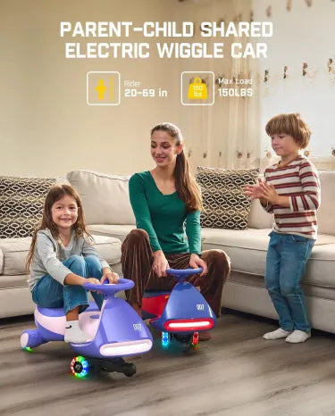 ⏰ LAST DAY 80% OFF 💥 N7 Classic Electric Wiggle Car with Pedal, Rechargeable Battery, Ride on Toys