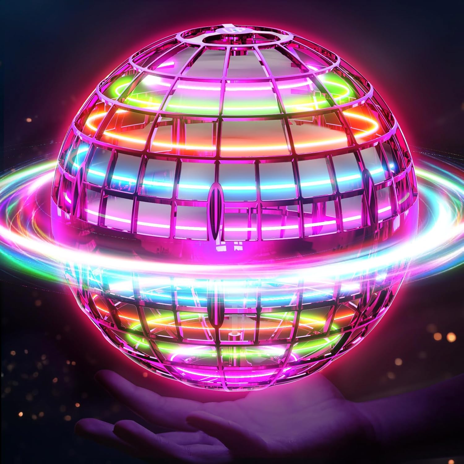 KINDLEKIND Flying Orb Ball (Red, 2026 Upgraded) with Dazzling Lights