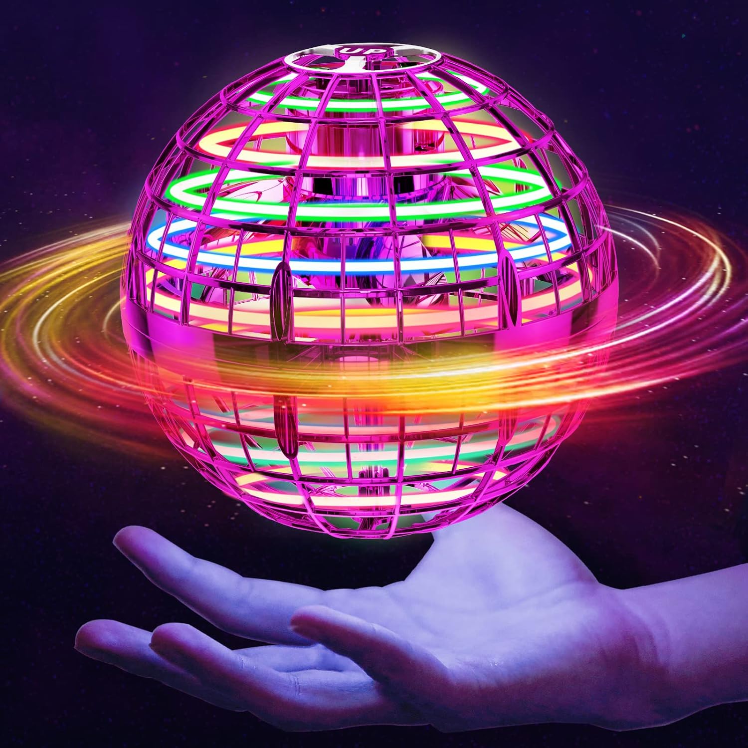 KINDLEKIND Flying Orb Ball (Red, 2026 Upgraded) with Dazzling Lights
