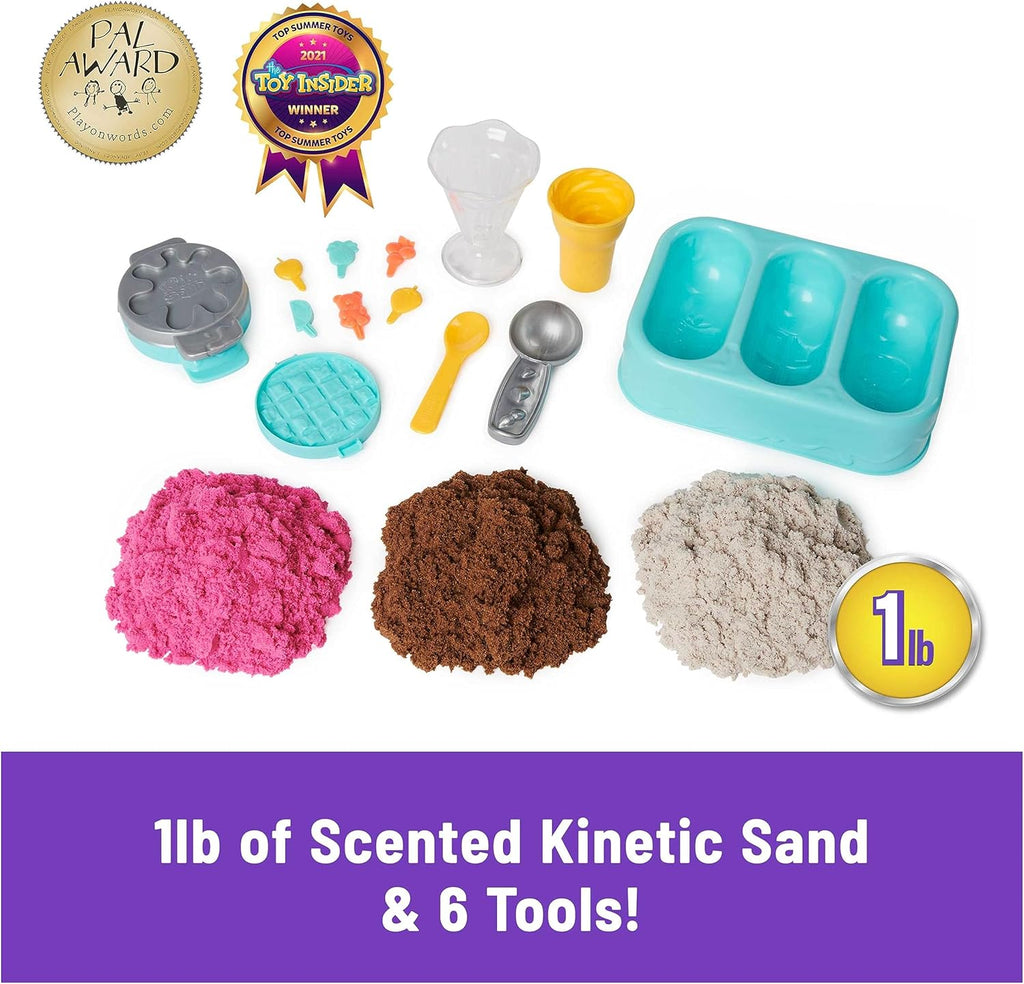 Kinetic Sand Scents, Ice Cream Treats Playset, Easter Basket Stuffers, Includes 3 Scented