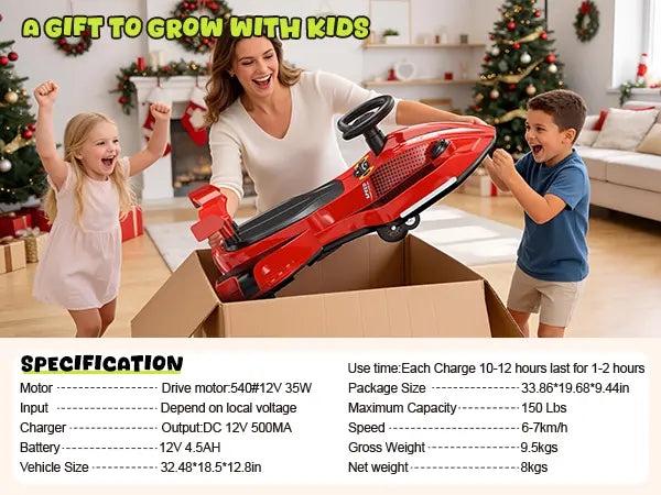 12V Electric Wiggle Car with Pedal