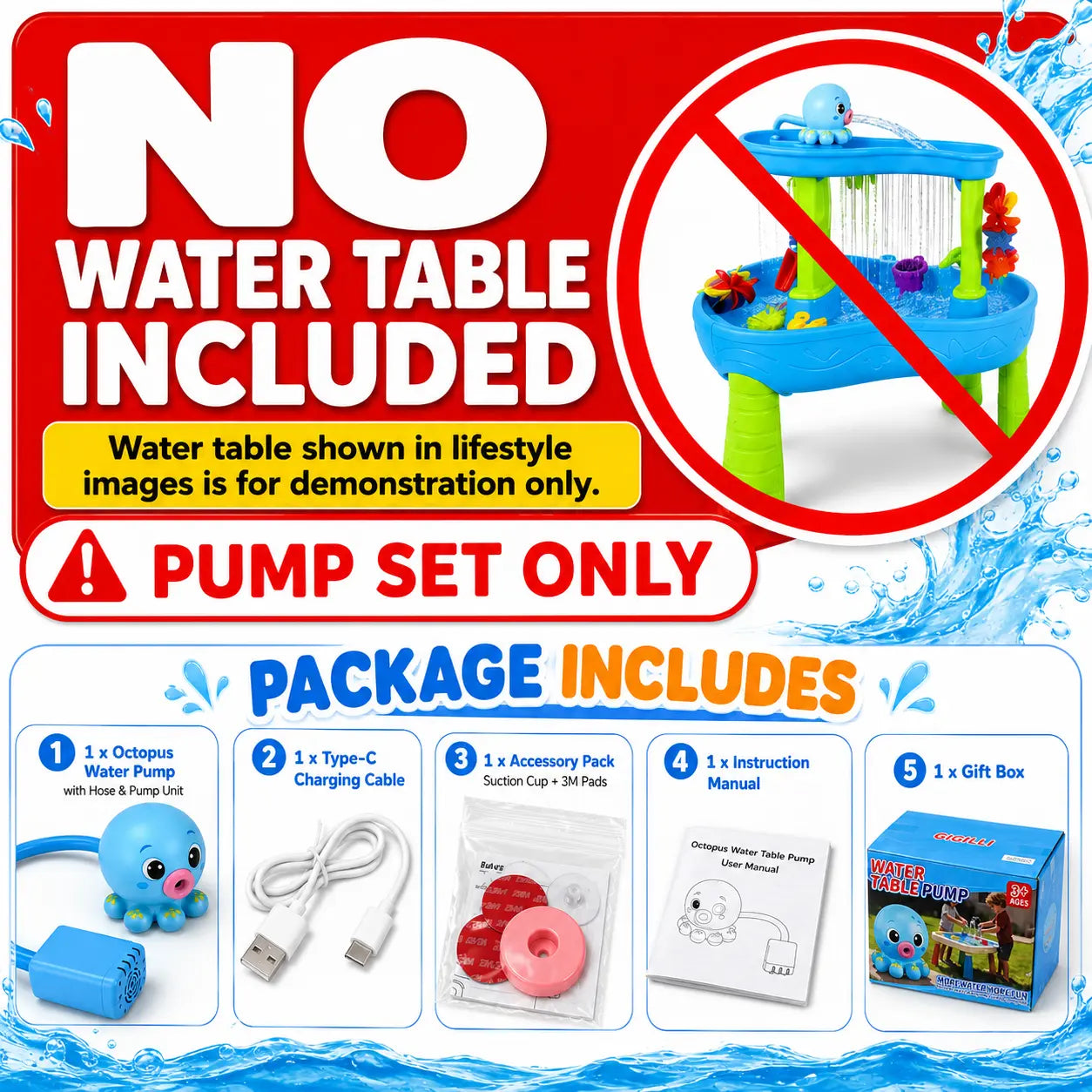 Octopus Water Pump for Step2 Water Table