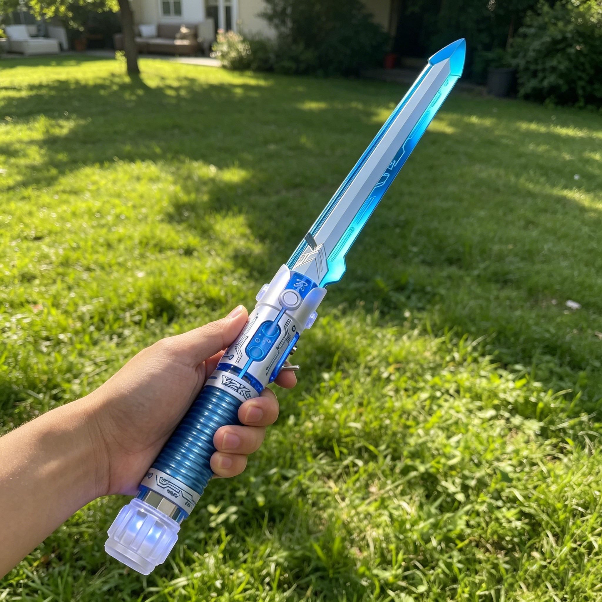 ⚡ Y2K Cyber Transparent LED Light Saber | Flowing Bubble & Battle Sound Light-Up Sword