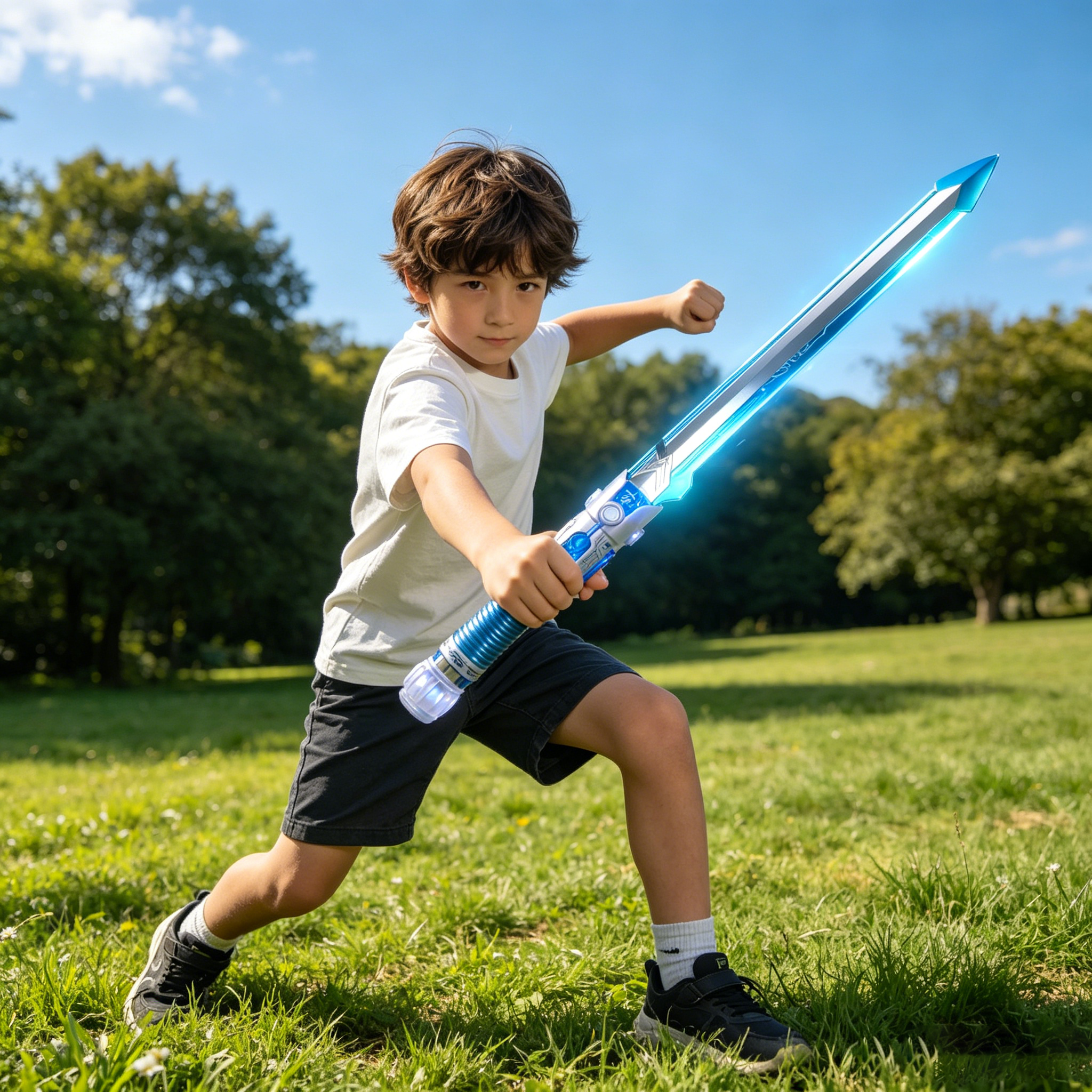 ⚡ Y2K Cyber Transparent LED Light Saber | Flowing Bubble & Battle Sound Light-Up Sword