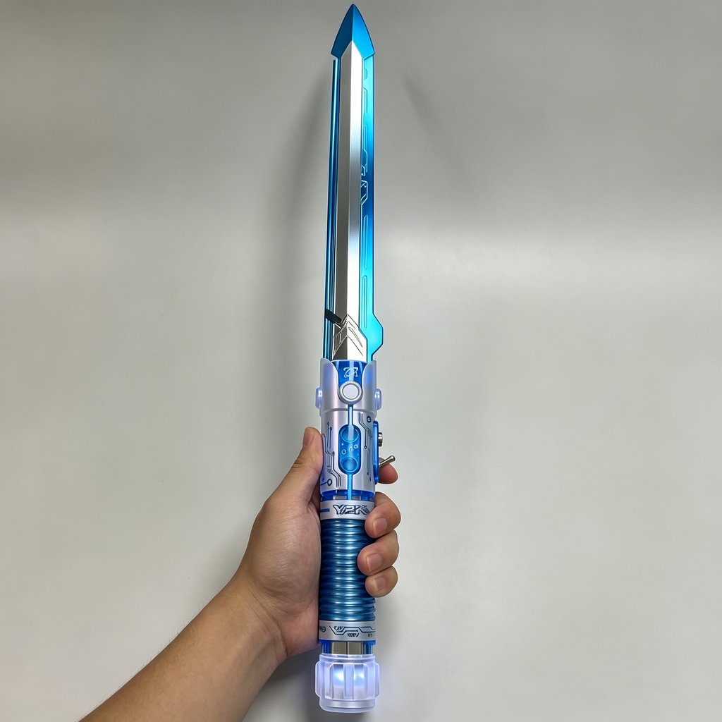 ⚡ Y2K Cyber Transparent LED Light Saber | Flowing Bubble & Battle Sound Light-Up Sword