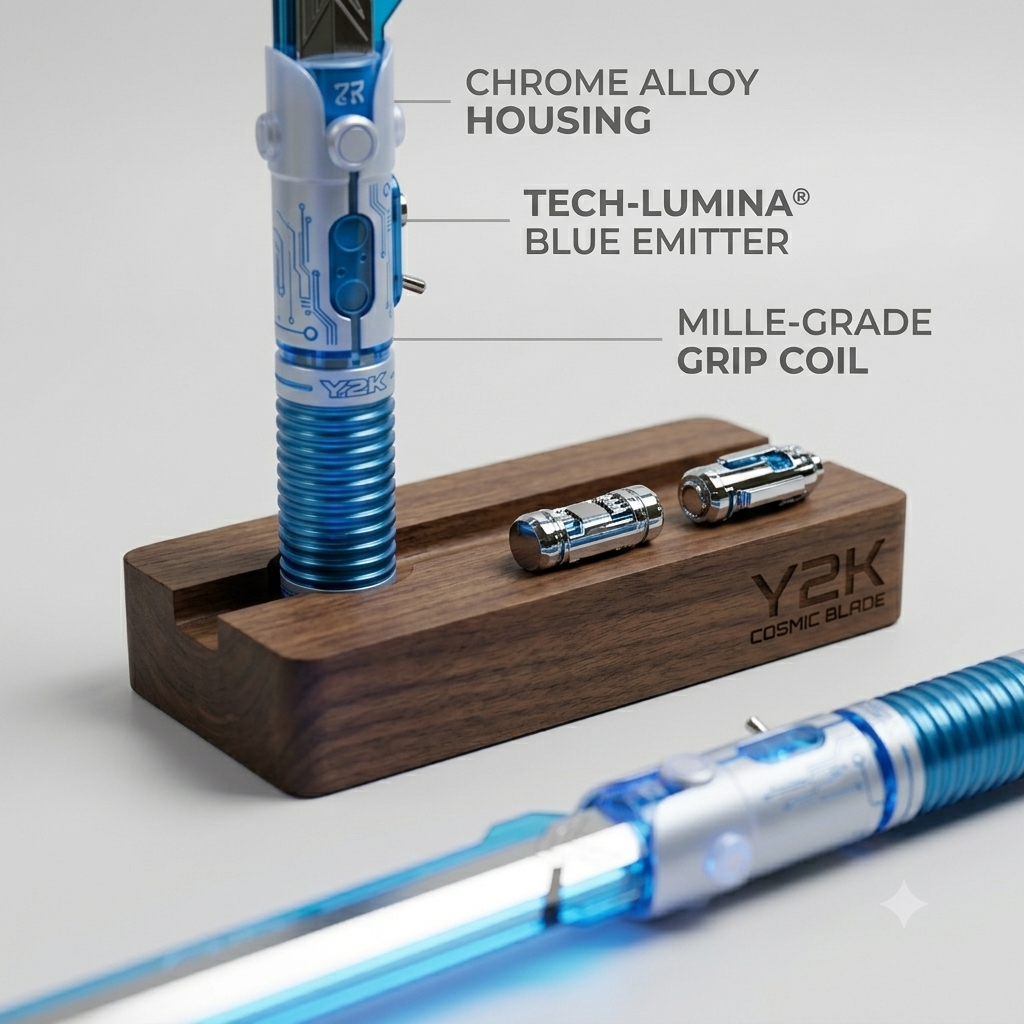 ⚡ Y2K Cyber Transparent LED Light Saber | Flowing Bubble & Battle Sound Light-Up Sword