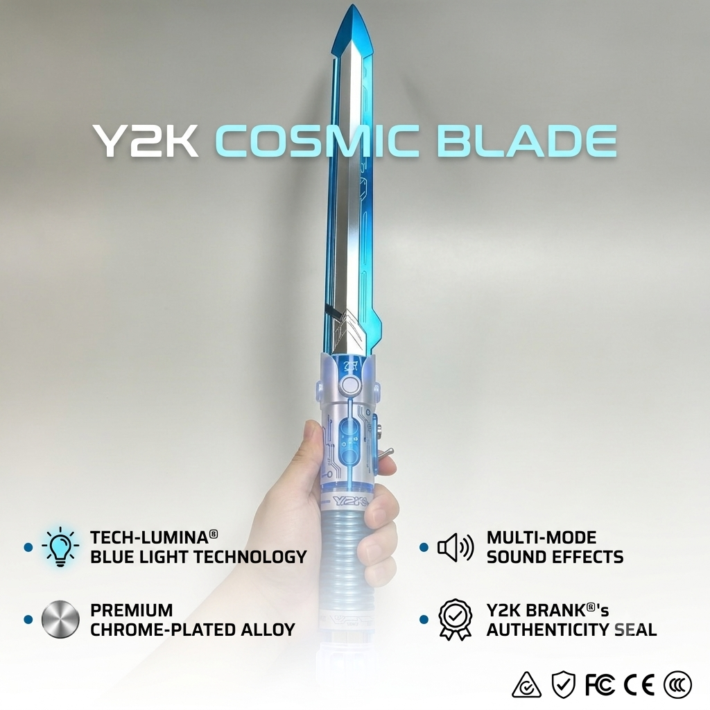 ⚡ Y2K Cyber Transparent LED Light Saber | Flowing Bubble & Battle Sound Light-Up Sword