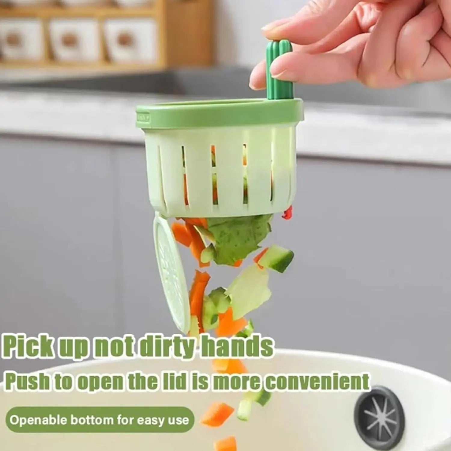 2pcs Cactus Sink Filter Basket, Versatile Kitchen Sink Strainer Cute Sink Filter Basket Kitchen Gadgets Press Automatic Dumping Basket for Home Use (Green & Yellow)