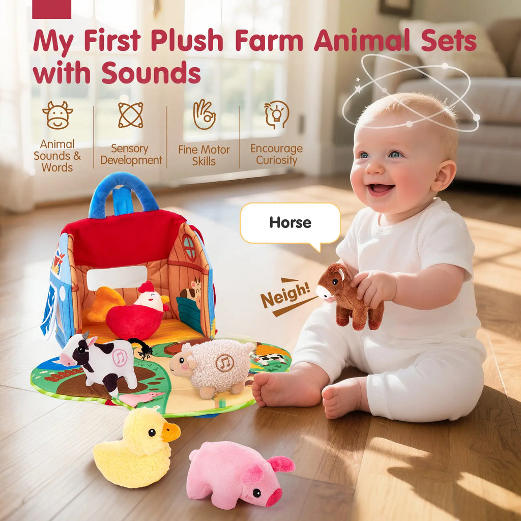 Surprise Barn with Stuffed Farm Animals with Real Sounds