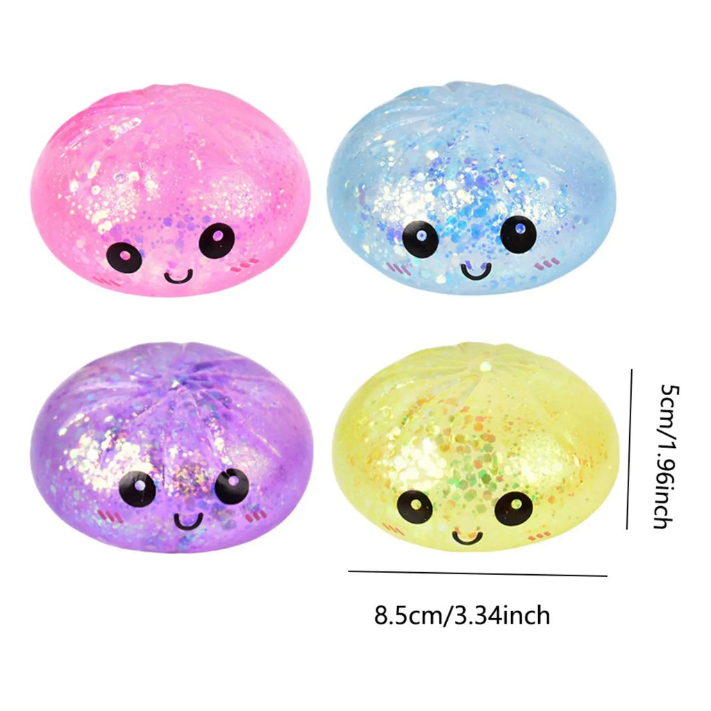 12pc Cute expression big bun Round decompression toy