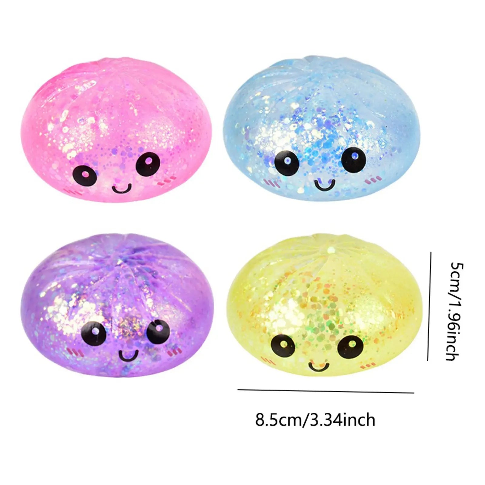 12pc Cute expression big bun Round decompression toy