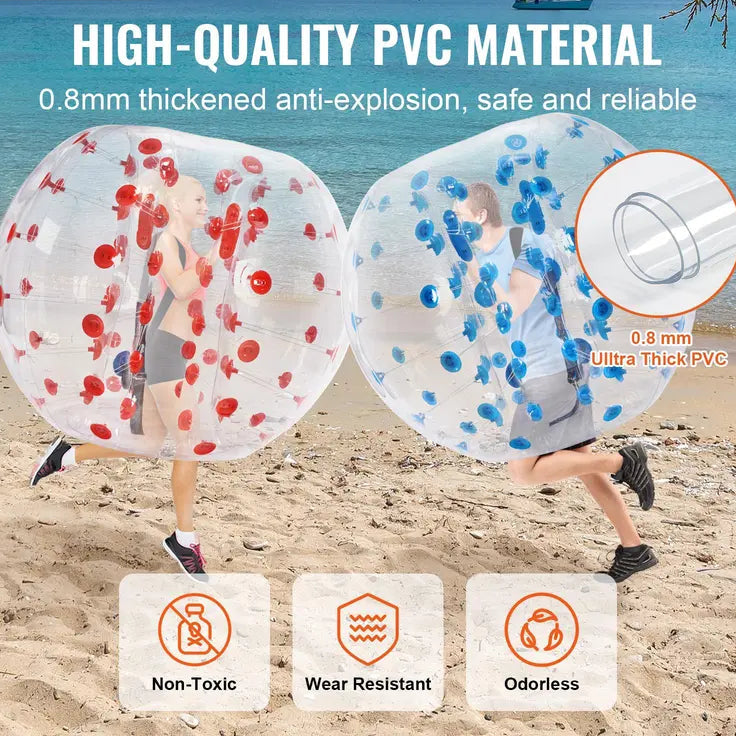 Inflatable Bumper Balls 2-Pack, 5FT/1.5M Body Sumo Zorb Balls for Teen & Adult, 0.8mm Thick PVC Human Hamster Bubble Balls for Outdoor Team Gaming Play, Bumper Bopper Toys for Garden, Yard, Park