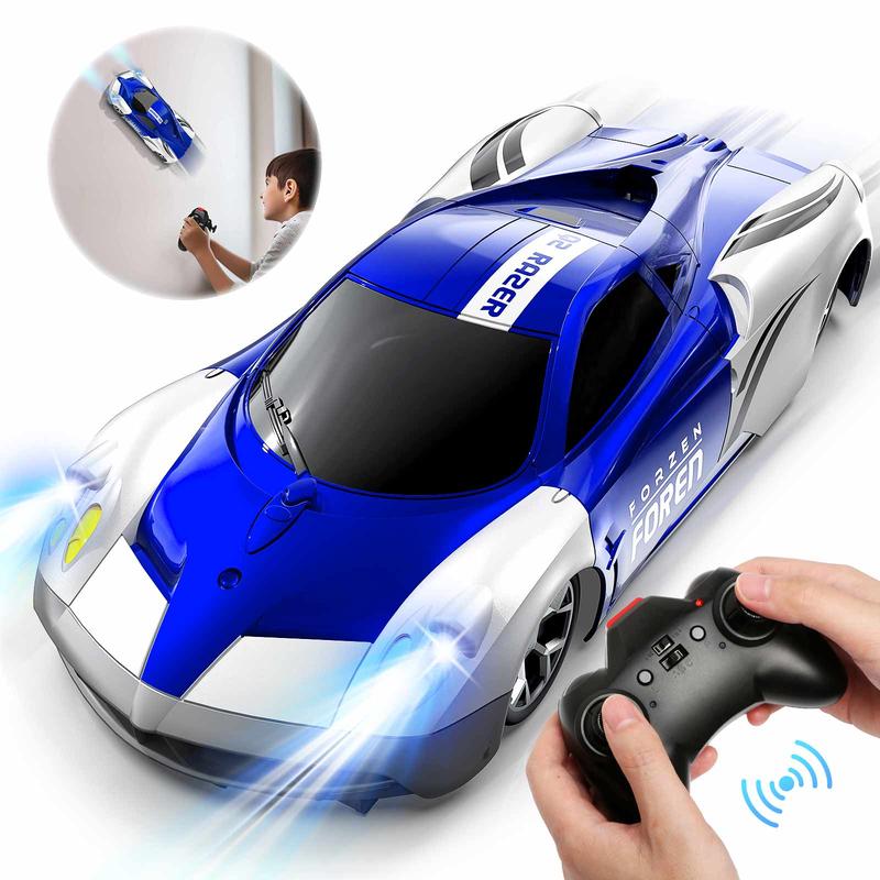 Wall Climbing Car，Electric Remote Toy Racing, with LED Light High-Speed Hobby Toy Vehicle, RC Car Gifts Age 3 4 5 6 7 8 9 Year Old Boys Girls(Red）