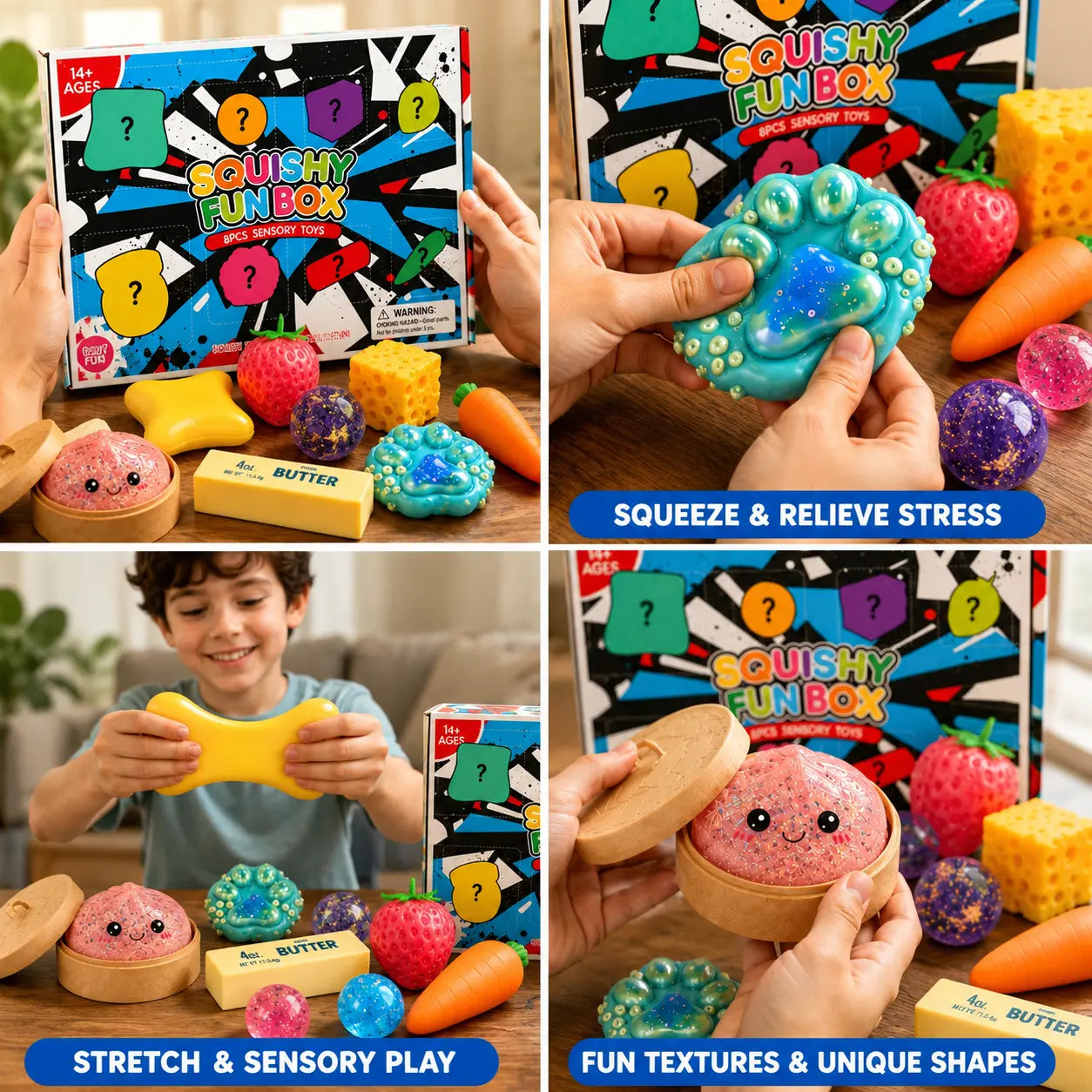 8-Piece Set Poke Box Malt Sugar Stress Relief Fidget Toys