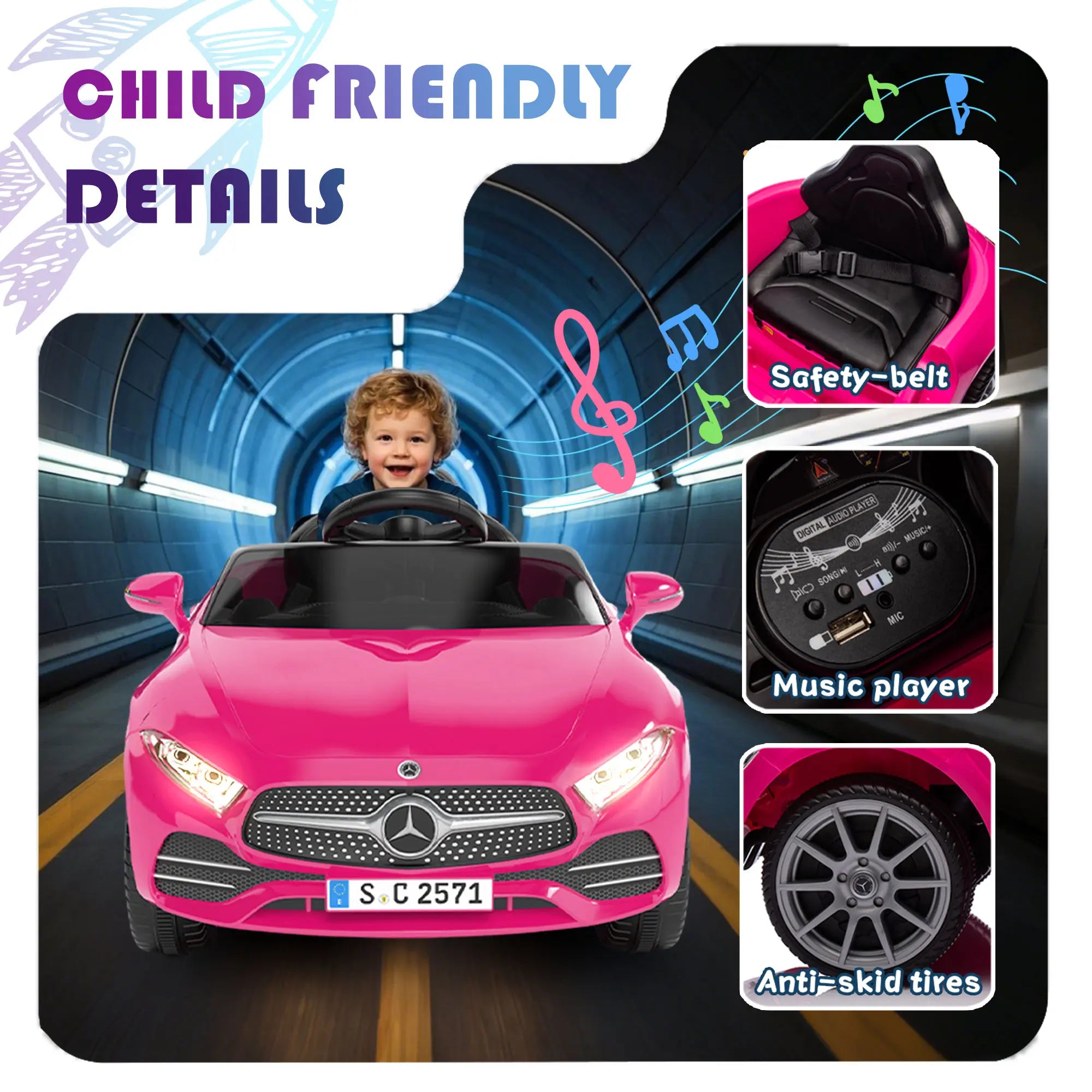 Licensed Mercedes-Benz CLS 350,12V Kids Ride On Electric Car