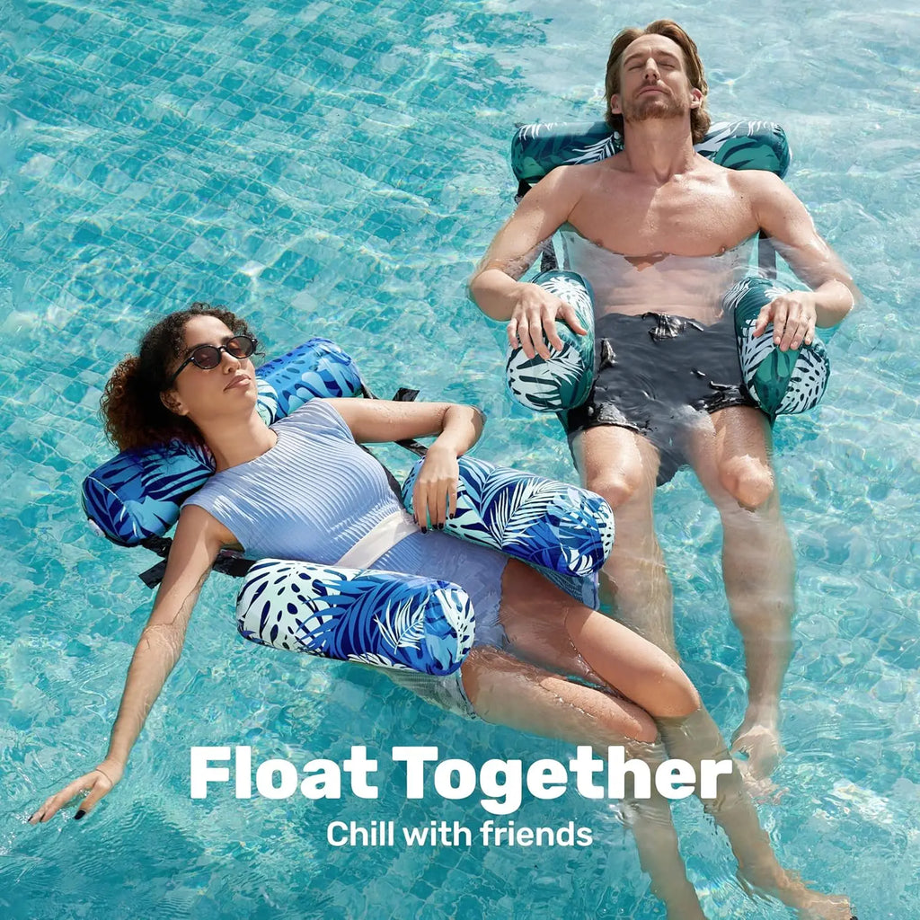 TyMagic Inflatable Pool Floats Adult,Blow up Pool Noodles for Adult,2 Packs / 1 Pack Floating Lounge Chairs,Floating Chair for Party Summer Water Beach Lake Fun Summervibes