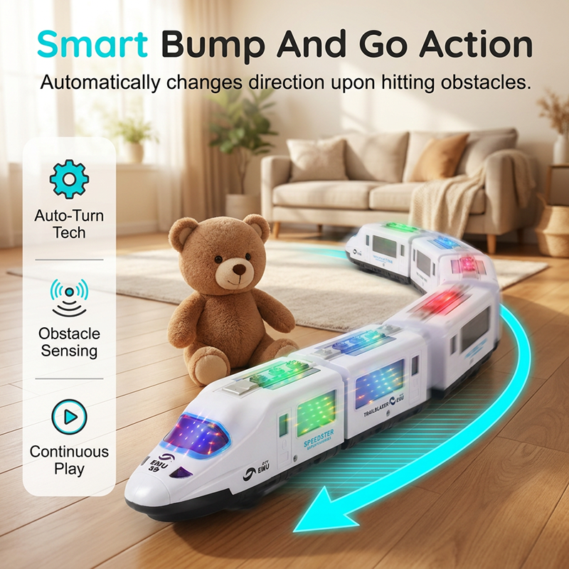 🚄 PROMOTION LIMITÉE -50% ! ✨ Train bullet électrique – Avec éclairage, détection d’obstacles et musique 🎵