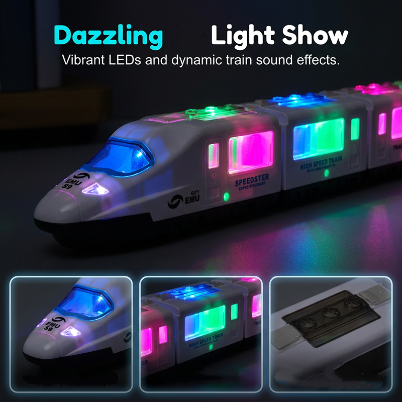 🚄 PROMOTION LIMITÉE -50% ! ✨ Train bullet électrique – Avec éclairage, détection d’obstacles et musique 🎵